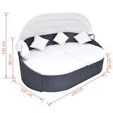 thumbnail of vidaXL Outdoor-Sonneninsel mit Sonnendach Poly Rattan Schwarz