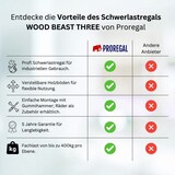 thumbnail of PROREGAL Schwerlastregal WOOD BEAST THREE | HxBxT 200x150x75cm | 3 Ebenen | Fachlast 600kg | Verzinkt | Werkstattregal Lagerregal Gargenregal