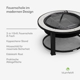 thumbnail of Merano Circolo 3-in-1-Feuerschale mit Grillfunktion als Tisch nutzbar 87 cm Durchmesser Hellgrau