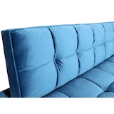thumbnail of Sofa HWC-K21, Klappsofa Couch Schlafsofa, Nosagfederung Schlaffunktion Liegefläche 181x107cm ~ Samt, blau