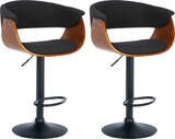 thumbnail of Décoshop26 - Set aus 2 schicken und bequemen Barhockern aus Walnussholz Stoff und schwarzem Metall TDB10719
