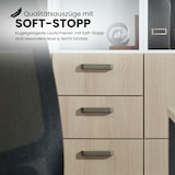 thumbnail of bümö office Aktenschrank Regal mit Schubladen, Büroschrank schmal aus FSC-Holz, 40cm breit in Buche/Silber - Aktenregal & Schubladenschrank mit