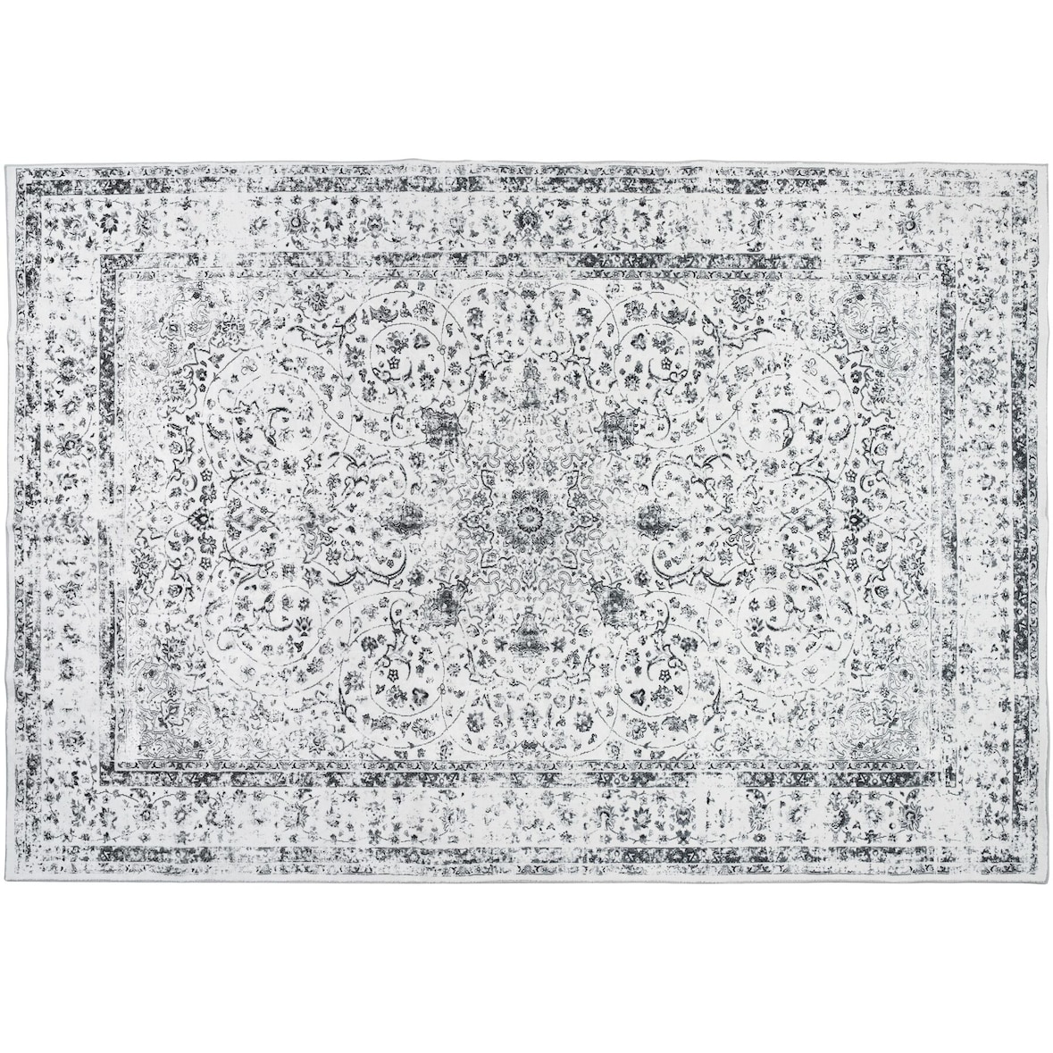 tectake Tapete vintage Aliya, pêlo curto - 120 x 170 cm cinzento