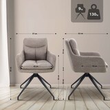 thumbnail of 2er Set Esszimmerstuhl DUTOR - Stoff Taupe 57x62x83 cm | Essstühle Esszimmerstühle Küchenstühle Wohnzimmerstühle