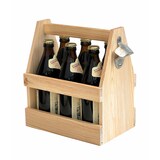 thumbnail of DanDiBo Flaschenträger 6 Flaschen Holz Bierträger mit Flaschenöffner 93945 Männerhandtasche