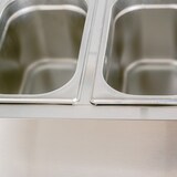 thumbnail of Romux® Kühlvitrinen für Tapas 150x33x44 cm aus Edelstahl und Glashaube mit 7 Becken GN 1/4 | Gekühlte Vitrine mit digitalem Dixell-Thermostat