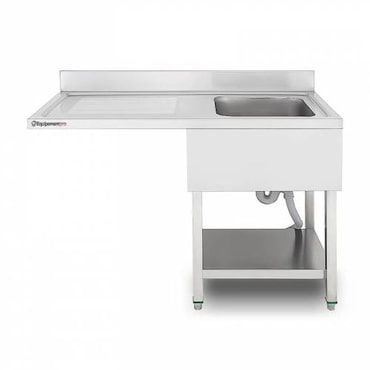 Plonge 1 bac à droite 120 x 60 cm - Etagère basse - Inox - Equipementpro