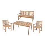 thumbnail of 4-teilige Sitzgruppe Tischgruppe Gartenstuhl Garten Bank Gartentisch Holz Teak