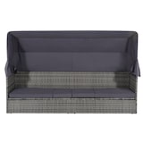 thumbnail of vidaXL Gartenbett mit Baldachin Grau 205×62 cm Poly Rattan