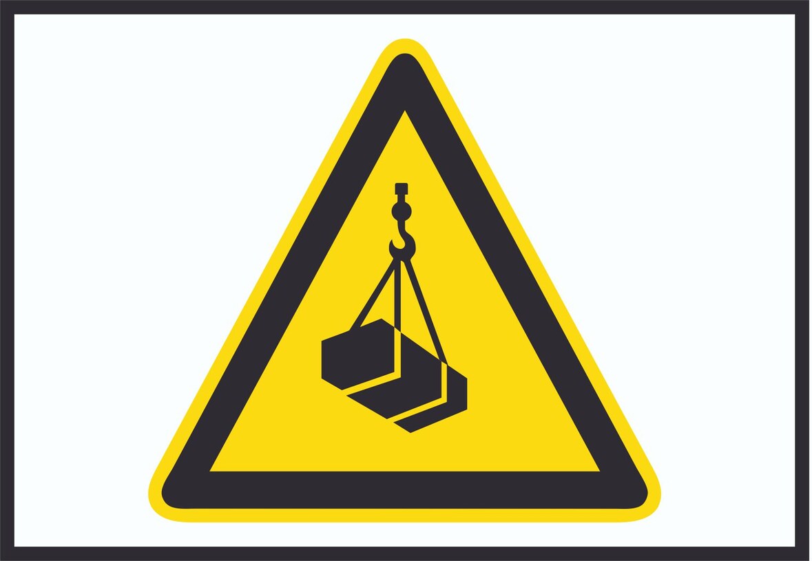 Achtung Schwebende Last Symbol A2 (420x594mm) Schild
