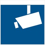 thumbnail of Hinweisschild, Kamerasymbol gem. DIN 33450 - 100x100 mm Folie selbstklebend