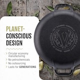 thumbnail of Victoria Grillplatte Gusseisen für Pizza, Pfanne 25cm mit Griffen, Induktion, Feuer, Ofen, VIC-31800, Schwarz