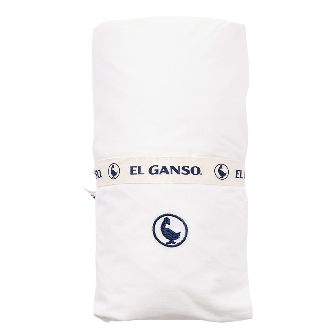 El Ganso - Spannbettlaken 90x200+30cm mit Klappe Weiß - 100% Baumwolle 180TC mit Sticklogo