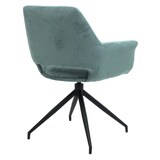 thumbnail of Décoshop26 - Chaise de salle à manger rembourrée avec accoudoirs assise rotatif en tissu gris-bleu structure trépied 04_0006351
