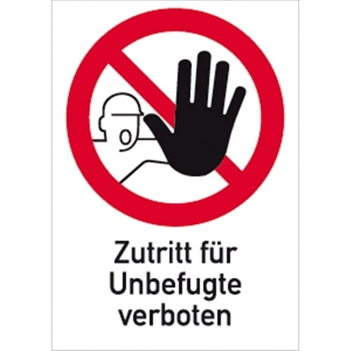Schild Zutritt für Unbefugte verboten DIN 4844-2, Kombischild, Kunststoff, 210x297 mm