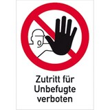 thumbnail of Schild Zutritt für Unbefugte verboten DIN 4844-2, Kombischild, Kunststoff, 210x297 mm