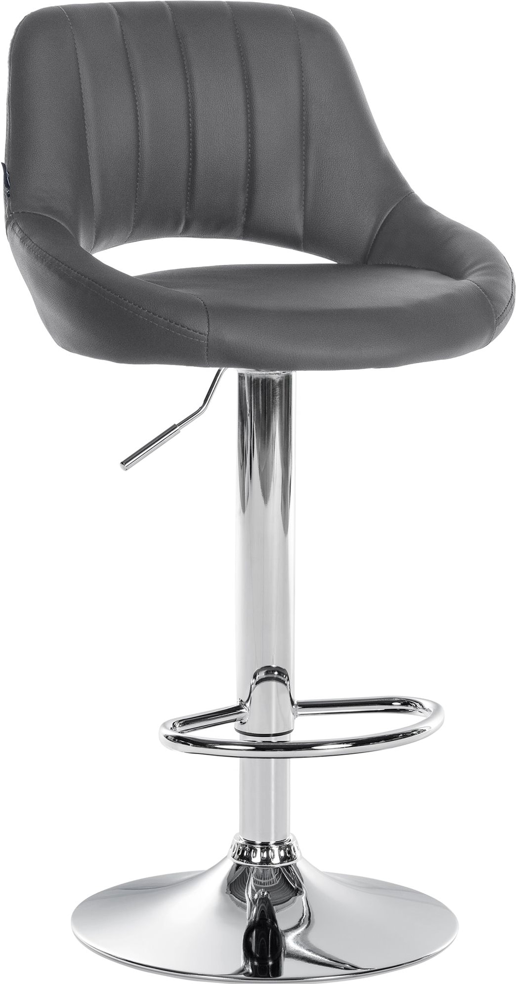 Barhocker Milet Kunstleder grau/chrom
