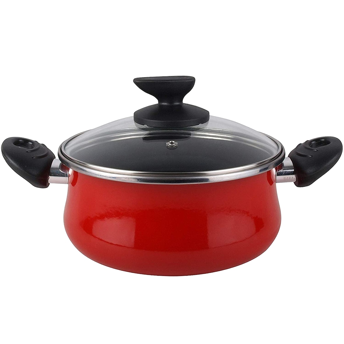 Magefesa Praga - Cacerola 20cm con tapa de vidrio en Acero esmaltado vitrificado Apto para Inducción