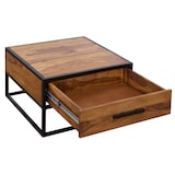 thumbnail of Industrie-Stil Couchtisch, Metall und Holz, Schublade, 50 kg Belastbarkeit. 65x65x38 cm | Kadima Design
