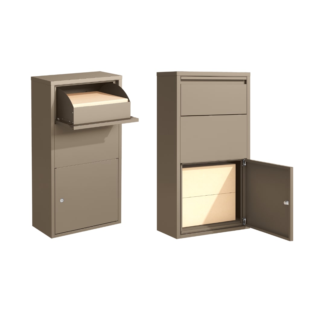 Boîte aux lettres murale coloris taupe – Acier galvanisé, ouverture double