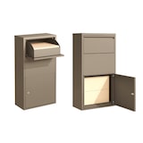 thumbnail of Boîte aux lettres murale coloris taupe – Acier galvanisé, ouverture double