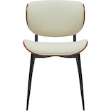 thumbnail of Lot de 2 chaises visiteurs Enid recouvertes de similicuir ou de tissu Noyer / Crème/Similicuir