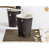 thumbnail of 6 Becher schwarz mit Muster gold