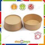 thumbnail of DayBays 50 Stk. Salatschalen 1100 ml Salatbox Kombi 184x161x56 mm mit Deckel Kraft Braun Rund