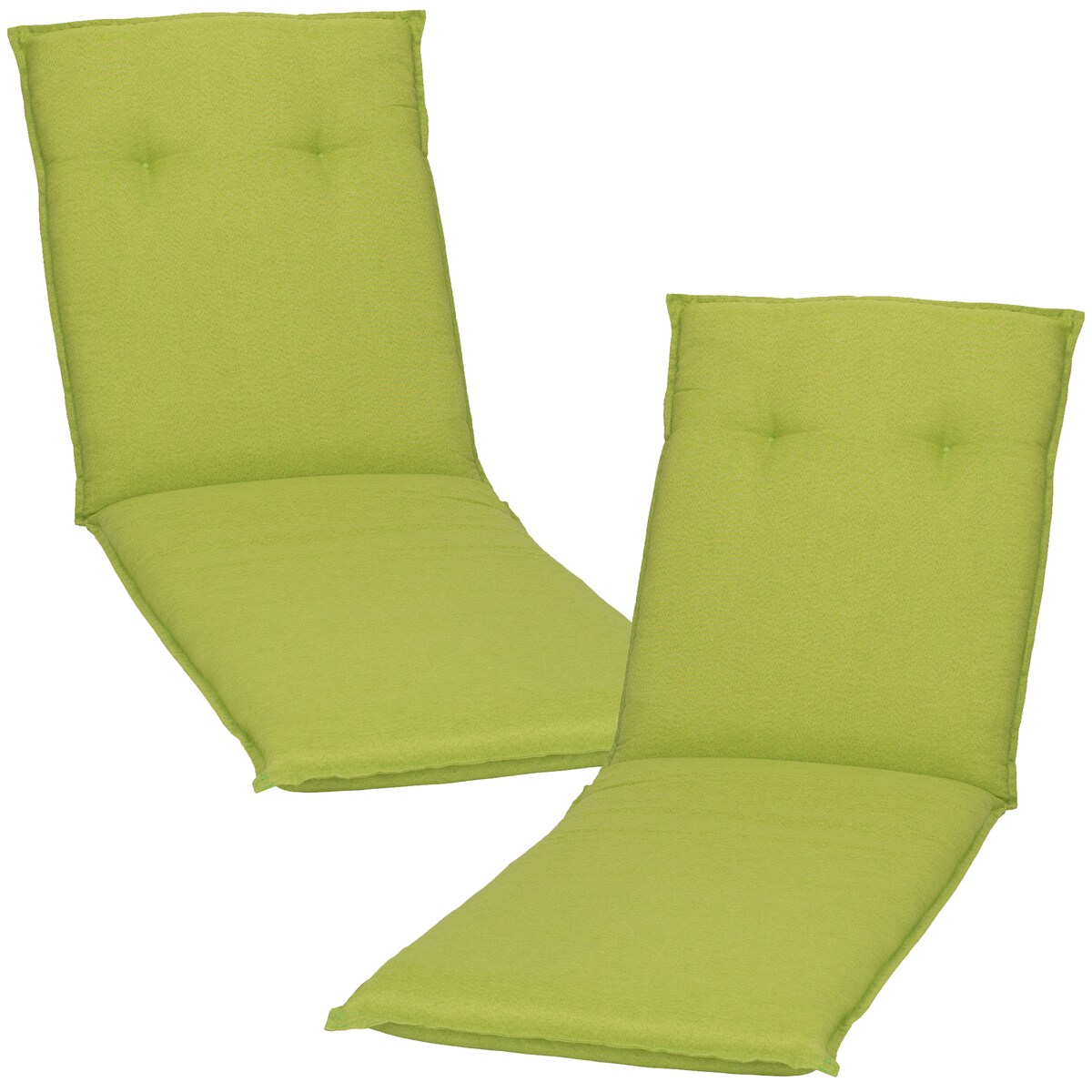NYVI Liegenauflagen Piemont - Polsterauflage mit Halteband & Bindebändern Dessin:Apfelgrün AUB31,Größe:2x Liegenauflage