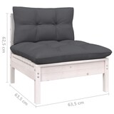 thumbnail of vidaXL 3-Sitzer-Gartensofa mit Anthrazit Kissen Massivholz Kiefer