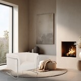 thumbnail of Loungesessel Curacao Cord 1-Sitzer Stoff weiß hjh OFFICE