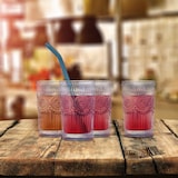 thumbnail of Relaxdays Trinkgläser 4er Set, spülmaschinenfest, 400 ml, Vintage Gläser mit Goldrand, Wasser, Saft & Limo, transparent