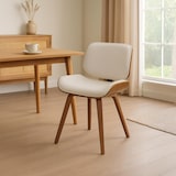 thumbnail of Chaise de salle à manger Beverley Tissu Noyer / Crème