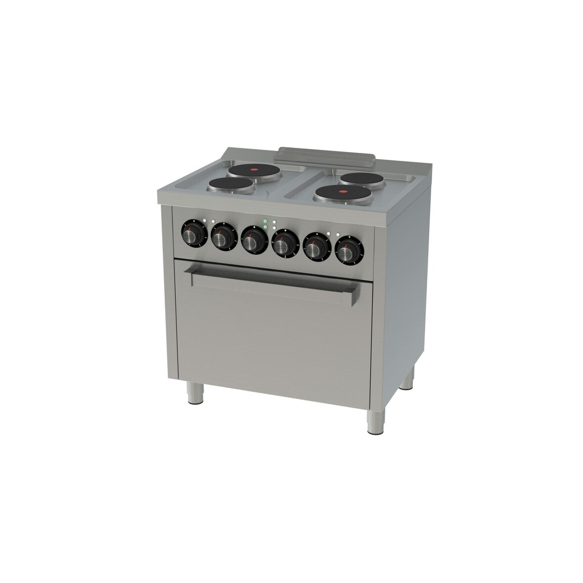 Cocina Industrial Eléctrica Trifásica 4 Fuegos Con Horno CE4P600H Osteleria