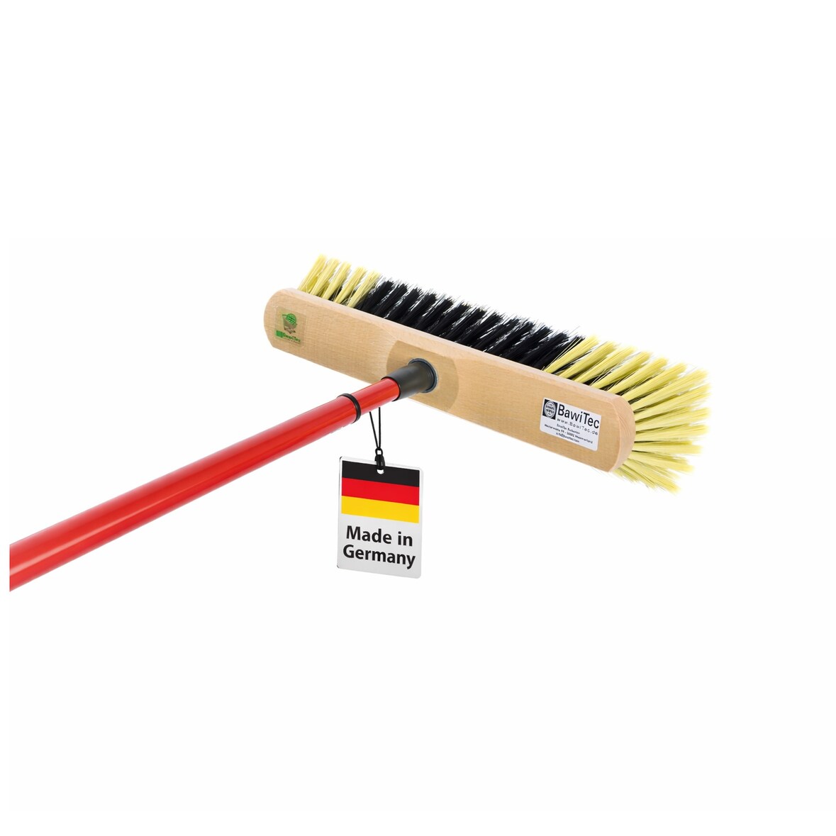BawiTec Universal  Zimmerbesen Kehrbesen Breite 30cm mit Kunsthaar-Borsten inkl. Metall-Teleskopstiel max. Länge 140cm