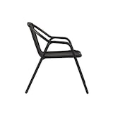 thumbnail of METRO PROFESSIONAL Cadeira com braços empilhável para restauração Narni, alumínio / vime sintético, preto