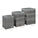 thumbnail of Beistelltische 3 Stk. mit Glasplatte Grau Poly Rattan