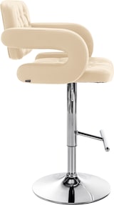 thumbnail of CHEFGASTRO Barhocker CAPE TOWN Chrom HxBxT 103x62x55cm Kunstleder Creme Barstuhl