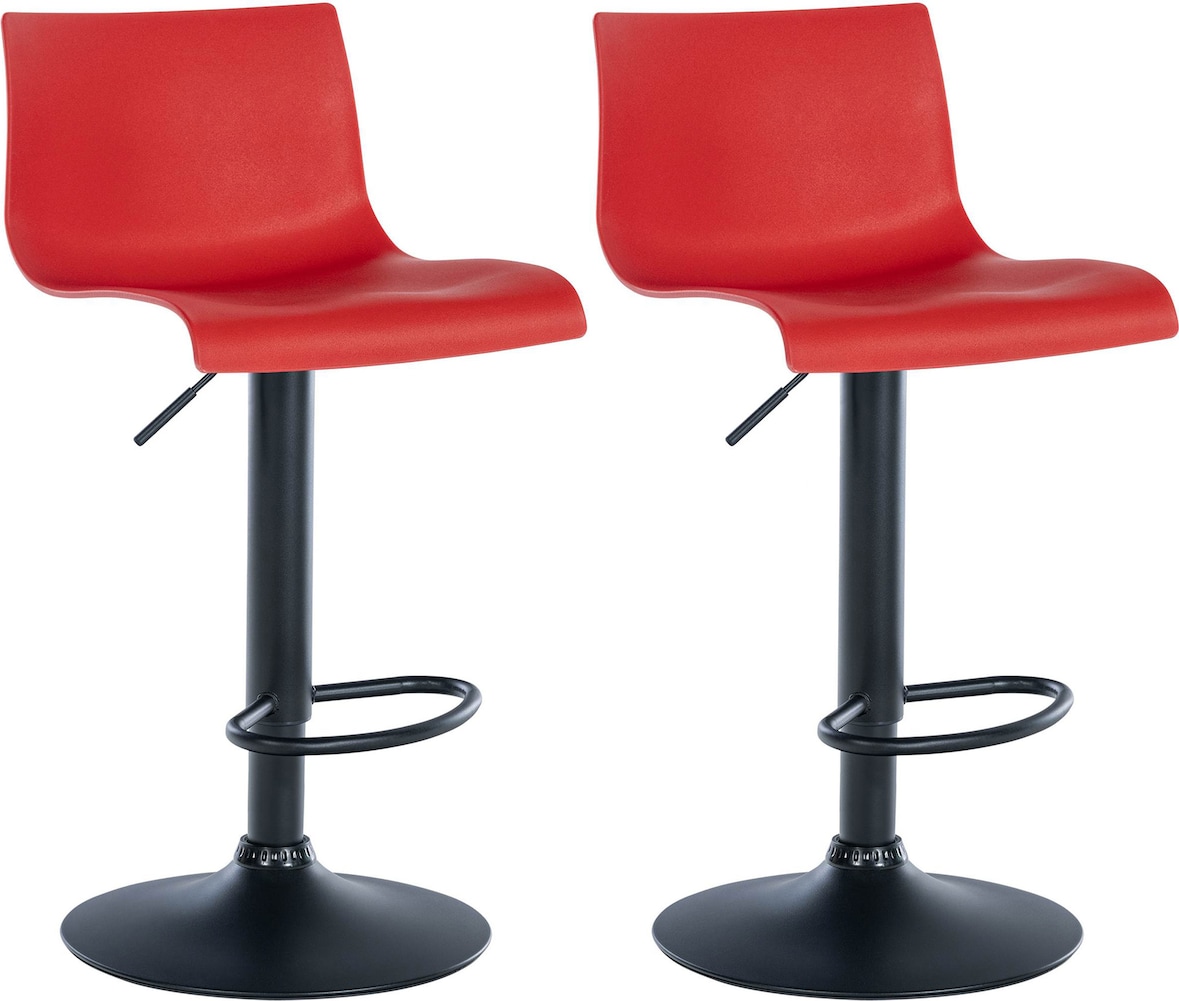 2er Set Barhocker Branford rot/Kunststoff
