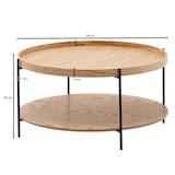 thumbnail of Eichenfurnier Couchtisch mit Stauraum, Metallgestell, Erhöhter Rand. 78x78x40 cm | Kadima Design