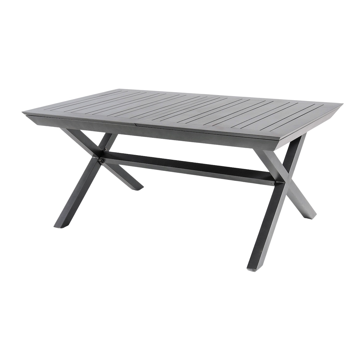 Mesa para exterior extensible de 170 cm a 240 cm, Aluminio color antracita, Tamaño: 170/240x98x76 cm