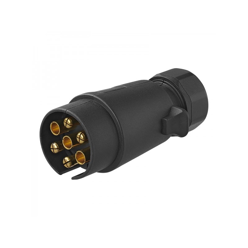 Stecker 7-polig PVC mit Flachsteckeranschluss 12 Volt Anhänger