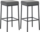 thumbnail of Décoshop26 - Set aus 2 Barhockern mit Fußstütze schlichtes Design 80 cm Sitzhöhe graues PVC schwarzes Metallgestell 10_0004363