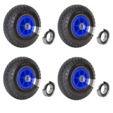 thumbnail of 4x Sackkarrenrad Luftrad 260x85 mm 3.00-4 60 mm versetze Nabe Ø 20 mm blau robustes 4 PR Gewebe
