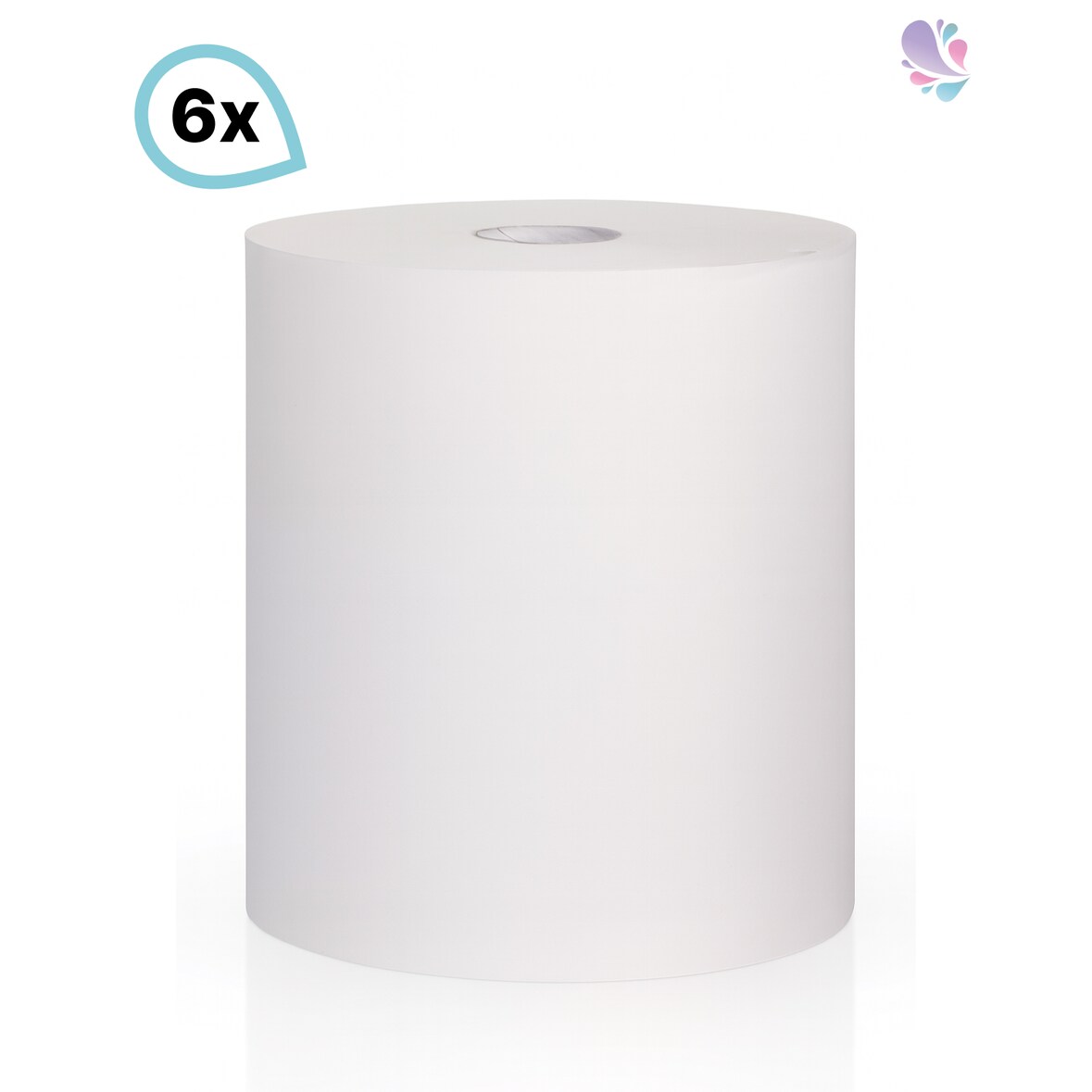 Handtuchrolle universell einsetzbar, Handtuchpapier für gängige Handtuchrollenspender SET, 6 Rollen, 3-lagig, 90m je Rolle