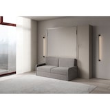 thumbnail of Cama de casal dobrável vertical Versia Sofà 160 com sofá, prateleira e guarda-roupa 1 porta direita Argilla