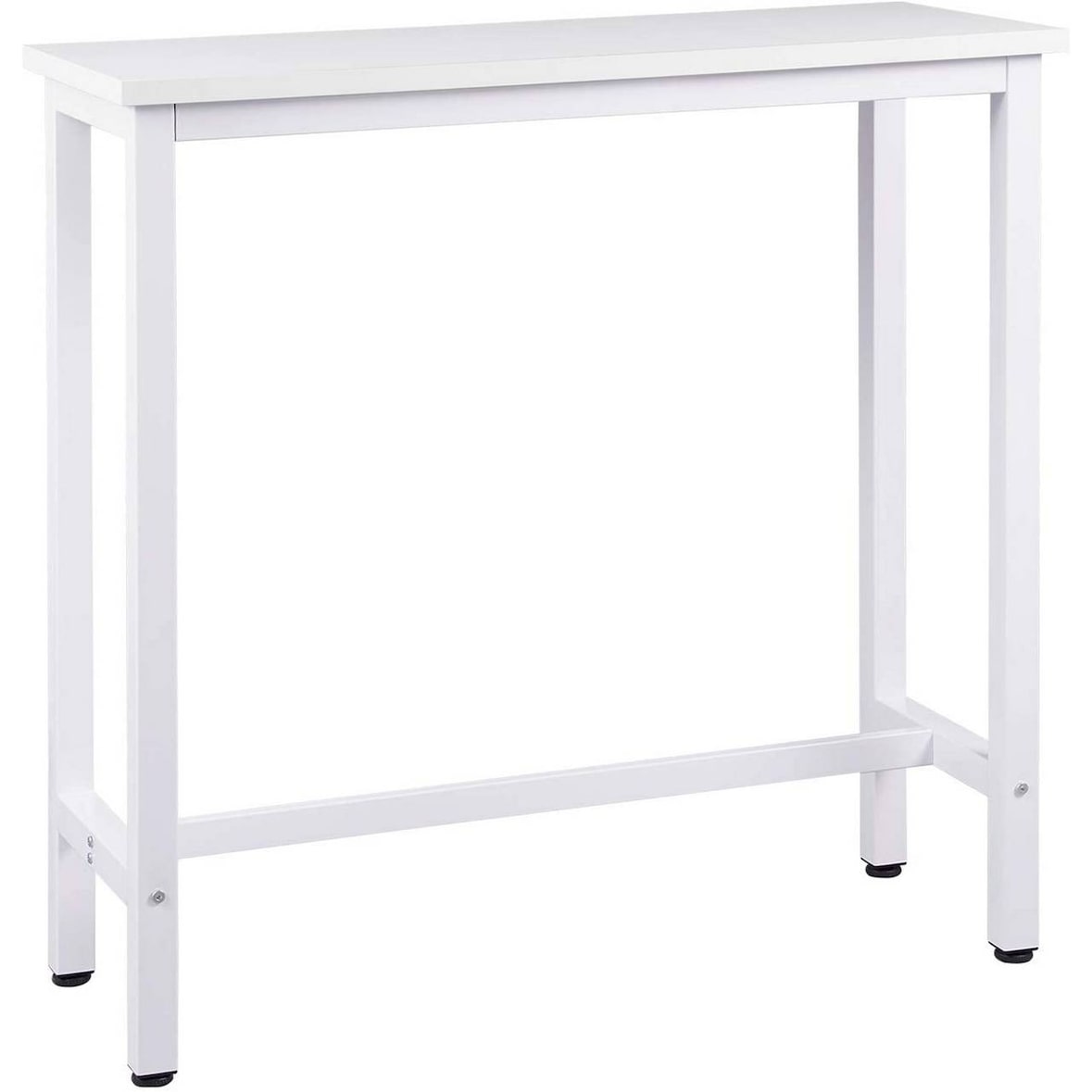 Helloshop26 - Mesa de bar mesa de bistró estructura de metal tablero de aglomerado mesa alta mesa de comedor 100 cm blanco 19_0000008