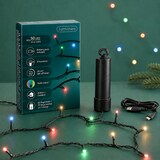 thumbnail of LED Lichterkette 3,7m Duracharge 50 LEDs Twinkle Effekt Batteriebetriebe Dekobeleuchtung Lichtergirlande 8 Funktionen Innen Außen Schwarz Bunt
