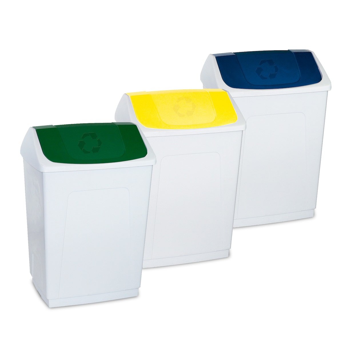DENOX Kiepafvalbak 55 liter (3 stuks: geel, groen en blauw)