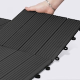 thumbnail of 40 Stück graue, klipsbare Fliesen aus Verbundholz